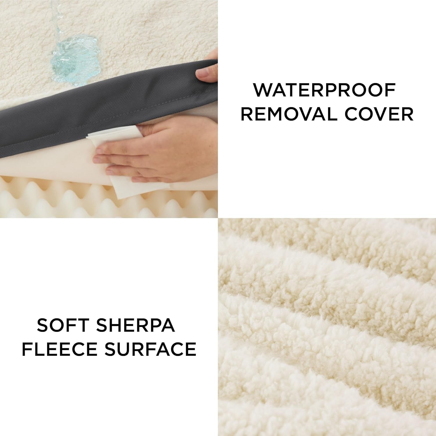 Large Dog Bed for Large Dogs up to 75Lbs - Big Orthopedic Dog Beds with Removable Washable Cover, Egg Crate Foam Pet Bed Mat, Grey